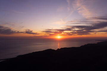 sunset in the mountains