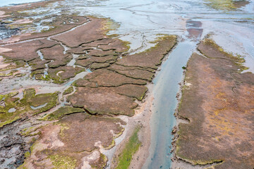 aerial view of an estuary