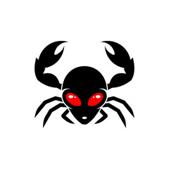 alien crab logo icon vector