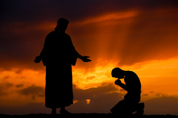 Jezus i modlący się mężczyzna