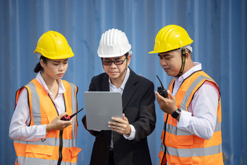 Manager with His Engineer Team Having a Team Discussion Meeting at an Industrial Site