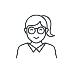 Man wearing glasses icon line style isolated on white background. Vector illustration