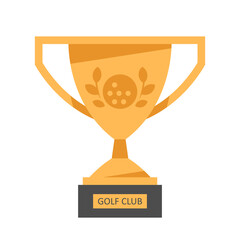 Golf cup. Golfer sports equipment. flat style. isolated on green background
