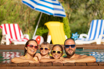 Happy family having fun on summer vacation
