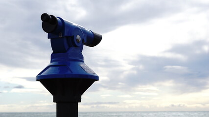 Fototapeta premium coin operated monocular urban telescope