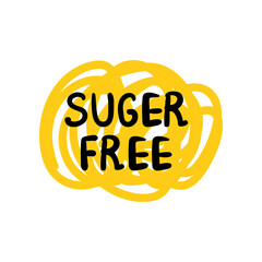 sugar free color vector logo or label