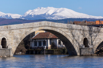 Kadin bridge over the Struma River at Nevestino, Bulgaria