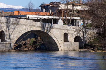 Kadin bridge over the Struma River at Nevestino, Bulgaria