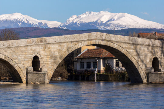 Kadin bridge over the Struma River at Nevestino, Bulgaria