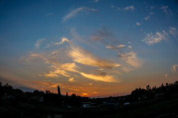 sunset over the city