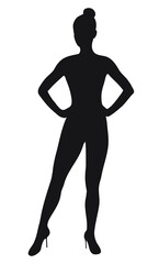 Vector silhouette of female model