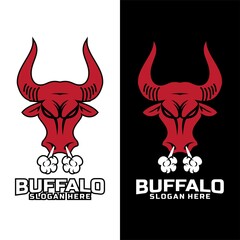 BUFFALO HEAD DESIGN LOGO CHARACTER VECTOR