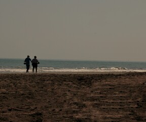 walking on the beach