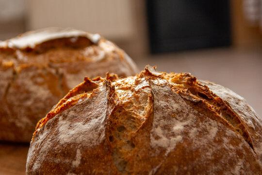 Home-made Bread Wheat Rye Sourdough Oven