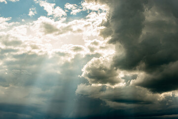 cumulus rain clouds before a thunderstorm