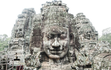 Faces of Bayon temple in Phnom Penh - Siem Reap, Cambodia