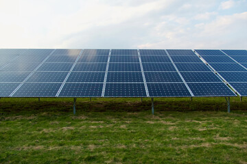 photovoltaic panels in the field, a source of green energy