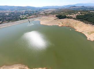 Aerial panorama of Domlyan Reservoir, Bulgaria