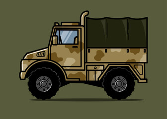 Obraz premium Vector illustration of a generic military vehicle. 