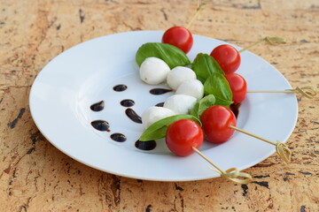 Tomato Basil Mozzarella in Skewers