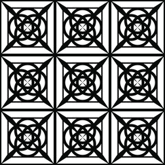 seamless black and white geometric pattern for stained glass windows, prints on fabrics or interior decorations, as well as for application on ceramics