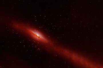 Fototapeta na wymiar Galaxy in red colors. Elements of this image were furnished by NASA.