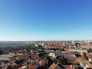Fototapeta na wymiar Santiago de Compostela cityscape from above