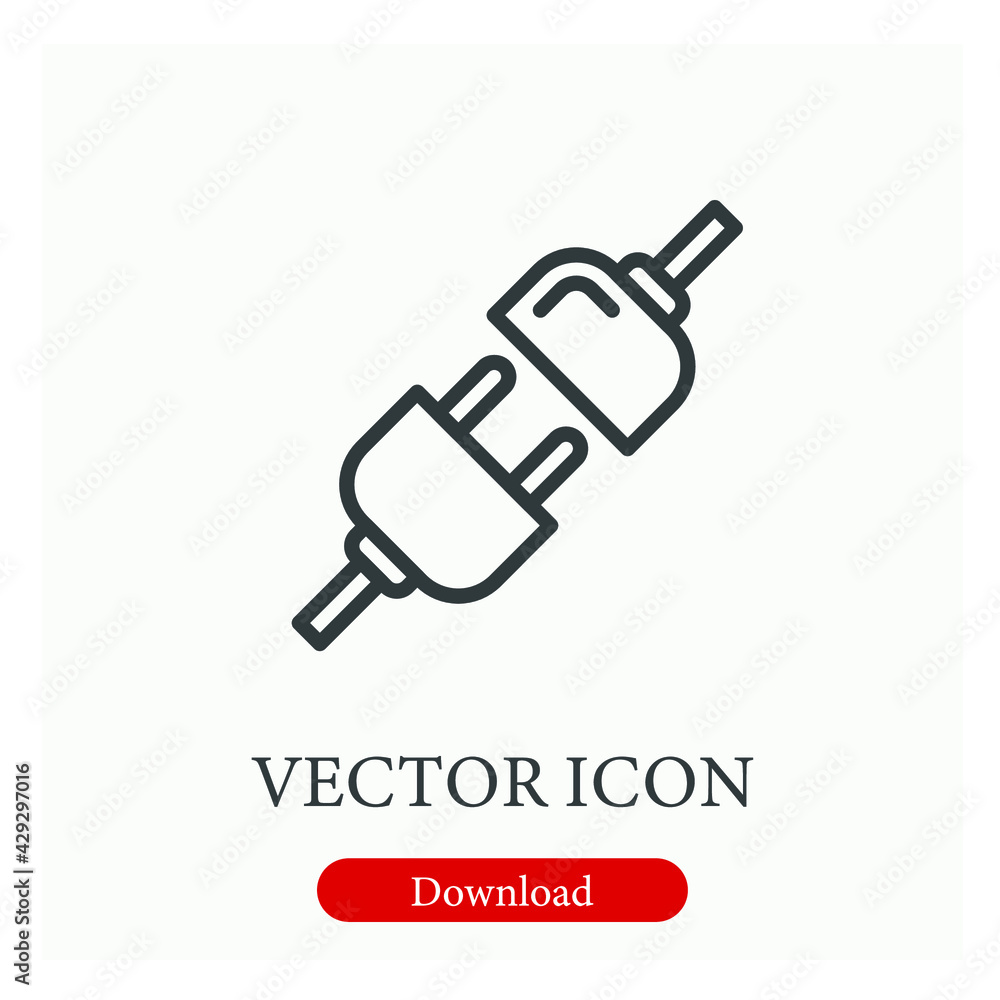 Poster plug vector icon. editable stroke. linear style sign for use on web design and mobile apps, logo. sy