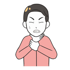のどが詰まる　男性