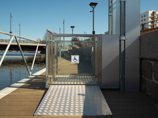 Lift at the pier for disabled people.