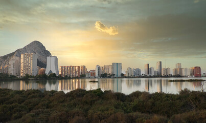 Calpe city skyline at sunrise © ruthlaguna