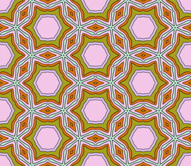 Abstract colorful doodle flower seamless pattern. Floral background. Mosaic, tile of thin line ornament.