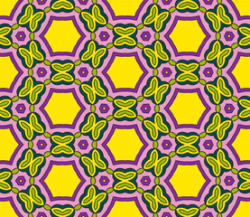 Abstract colorful doodle flower seamless pattern. Floral background. Mosaic, tile of thin line ornament.