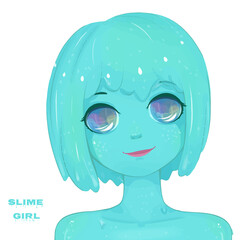 Hot slime girl. Cartoon character