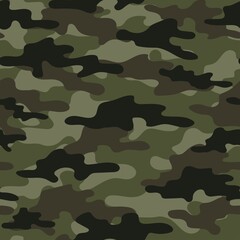 military camouflage green. vector seamless print. army camouflage for clothing or printing © keni