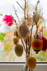 Traditional composition of eggs in Easter time