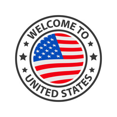 Welcome to USA. Collection of icons welcome to.