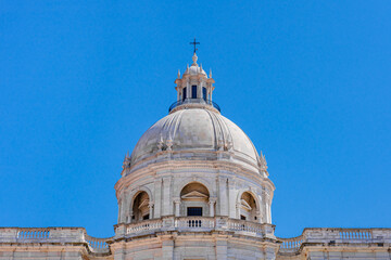 Fototapeta na wymiar Dome of the national Pantheon, the The Church of Saint Engracia in the Alfama neighborhood of Lisbon, Portugal