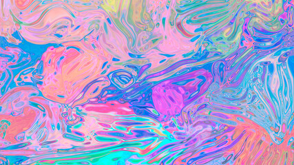 Abstract neon multicolored liquid background