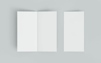 blank white empty flyer mock up brochure template 3d render illustration