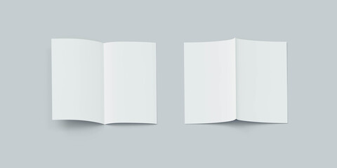 blank empty white card flyer mock up template 3d render illustration