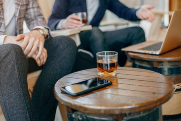 Two businessmen working at the office