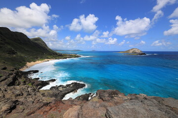 Fototapeta na wymiar View from Makapu'u Lookout oahu Hawaii