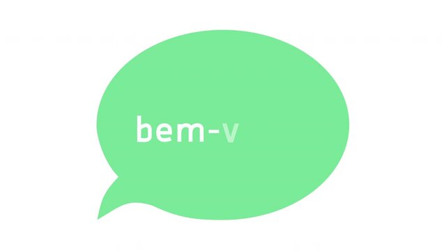 Welcome in Multi language or Many Language in Bubble Text Animation on White Background
