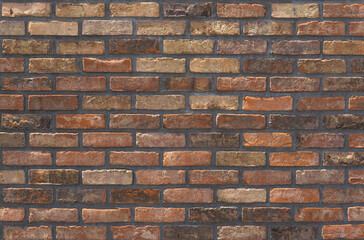 Background of the wall of the old brick. 古いレンガの壁の背景素材