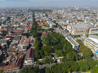 Fototapeta premium City scape of Bandung CBD, capital of West Java Province, Indonesia 