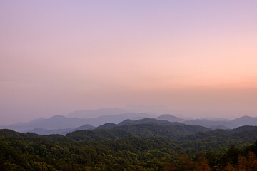 Mountains, sky and twilight of northern thailand