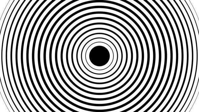 Big Stroke Circular Wave Pattern Animation on Black Background for Transition