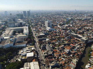 City scape of Bandung CBD, capital of West Java Province, Indonesia 