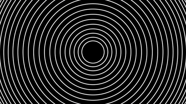 Circular Wave Pattern Animation on Black Background for Transition